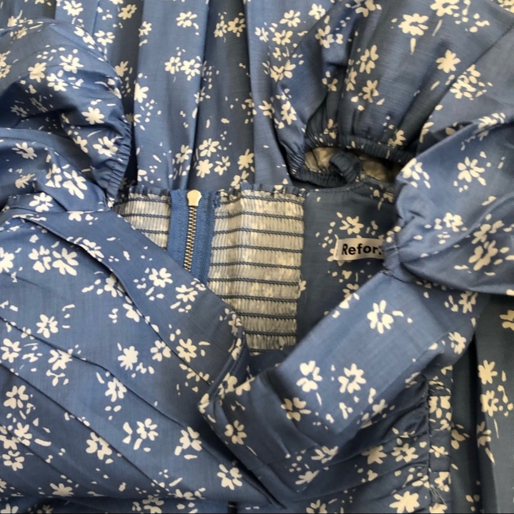Reformation Rachelle Blue Floral Dress - Picture 9 of 11